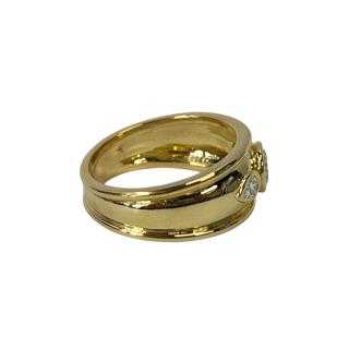 Bague Or jaune 18k avec Diamants