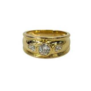 Bague Or jaune 18k avec Diamants
