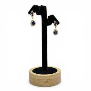 Boucles d'oreilles or jaune 19ct avec pierres