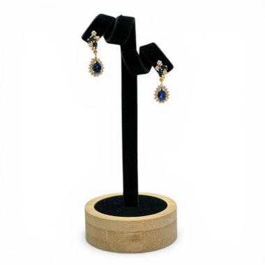 Boucles d'oreilles or jaune 19ct avec pierres