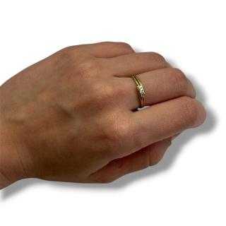 Bague or jaune 18ct avec 3 diamants