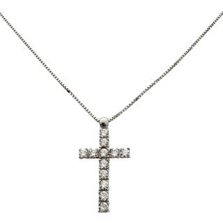 Collier & Pendentif Croix Or Blanc 18ct