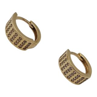 Boucles d'Oreilles Or 14 CT et Zircons