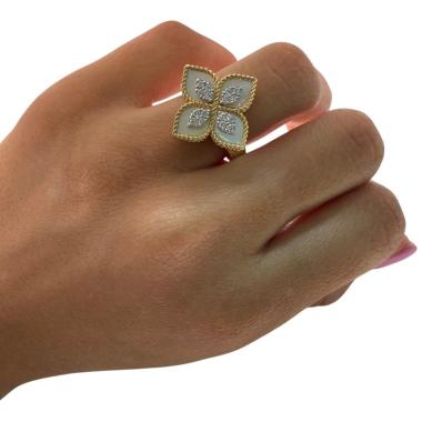 Bague Roberto Coin Flower Princess Nacre & Diamants