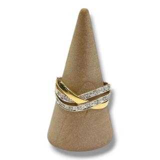 Bague or jaune 18ct avec diamants