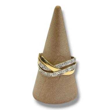 Bague or jaune 18ct avec diamants