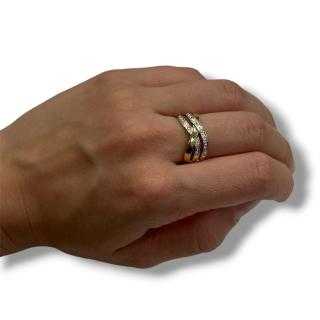 Bague or jaune 18ct avec diamants