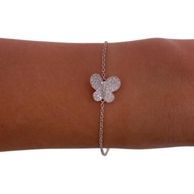 Bracelet Morganne Bello Papillon avec Diamants & Or Blanc 18ct