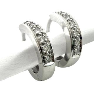 Boucles D'Oreilles Or Blanc 18ct & Diamants