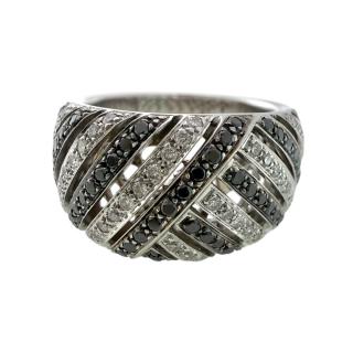 Bague Or Blanc 18ct & Diamants Noir & Blanc
