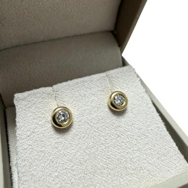 Puce d'oreille Or jaune 18ct et Diamants