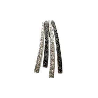 Pendentif Or Blanc 18ct & Diamants Noir & Blanc