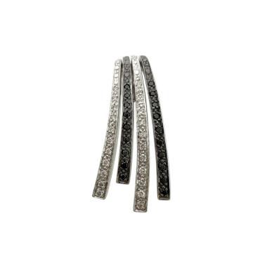 Pendentif Or Blanc 18ct & Diamants Noir & Blanc