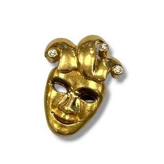 Pendentif masque de Venise or jaune 18ct