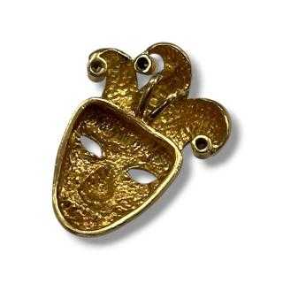 Pendentif masque de Venise or jaune 18ct avec 3 pierres
