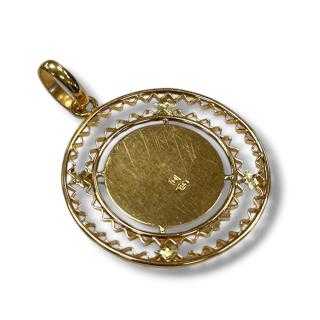 Pendentif Sainte Marie or jaune et blanc 18ct