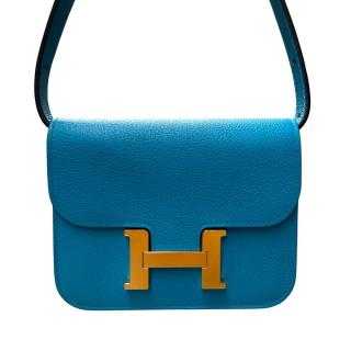 Portefeuille Constance Hermes Slim Bleu Frida