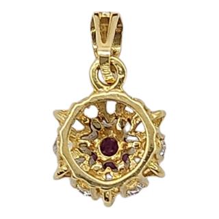Pendentif Or Jaune 1 Ct et Pierres