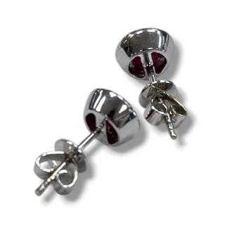Boucles d'oreille or blanc 18ct avec diamants et rubis