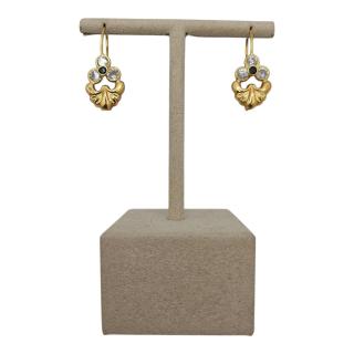 Boucles D'Oreilles Or 18 Ct et Zircons