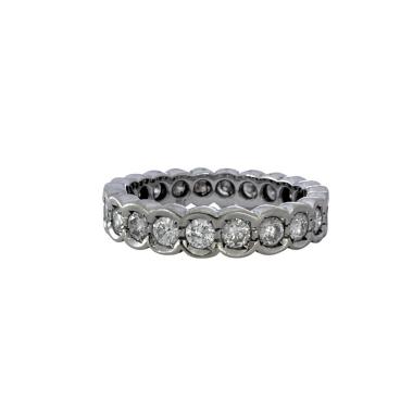 Bague Riviere Diamants Or Blanc 18CT