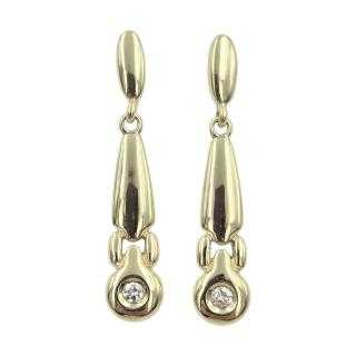 Boucles d'Oreilles Or Jaune 14Ct Diamants
