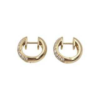Boucles d'Oreilles Or Jaune 18 Ct Diamants