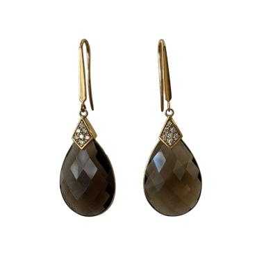 Boucles D'oreilles Diamants et Quartz