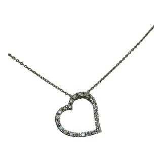 Collier Or Blanc Cœur Diamants