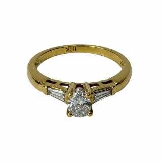 Bague Or jaune 18cts Diamant Poire