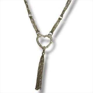 Collier Coeur Diamants & Or Blanc
