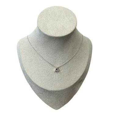 Collier Or Blanc Lettre A Diamants