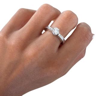 Bague Solitaire Or Blanc 18ct