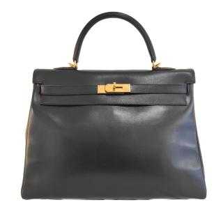 Hermès Kelly 35 Retourné Swift Noir