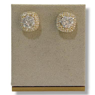 Clous d'Oreilles Or Jaune 18 Carats et Diamants