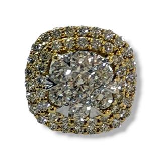 Clous d'Oreilles Or Jaune 18 Carats et Diamants
